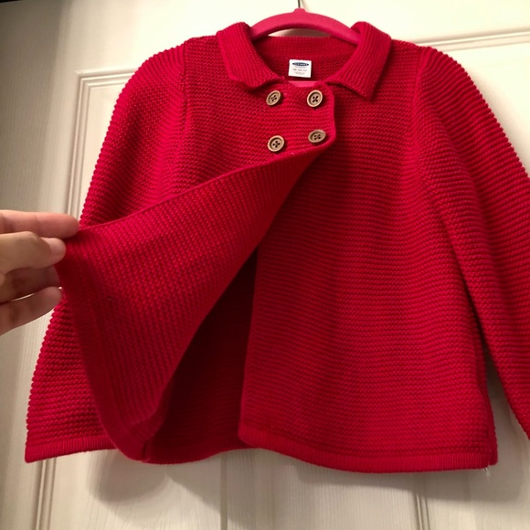 Girls Old Navy Knit Buttoned Red Sweater 18-24 Months - Picture 3 of 6